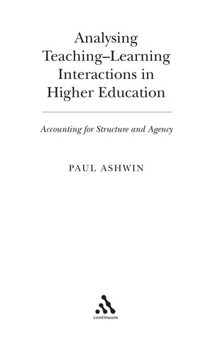 Analysing Teaching-Learning Interactions in Higher Education