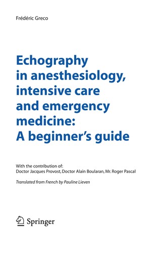 Echography in Anesthesiology, Intensive Care and Emergency Medicine: A Beginner’s Guide