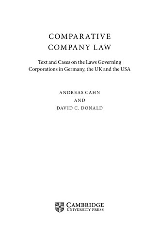 Comparative Company Law