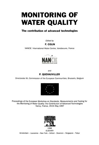 Monitoring of Water Quality