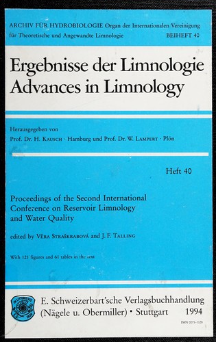 Proceedings of the Second International Conference on Reservoir Limnology and Water Quality