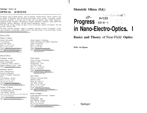 Progress in nano-electro-optics