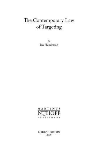 The Contemporary Law of Targeting