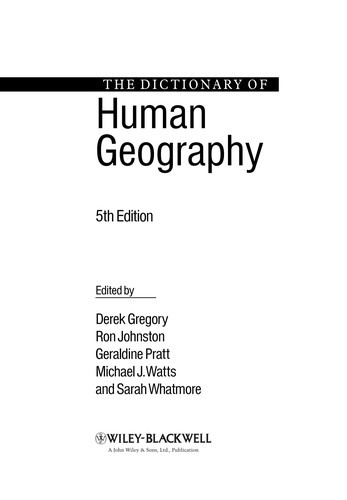 The Dictionary of Human Geography