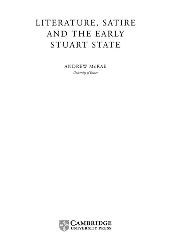 Literature, Satire and the Early Stuart State