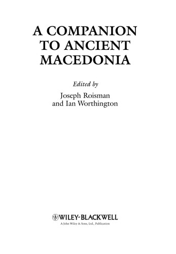 A Companion to Ancient Macedonia