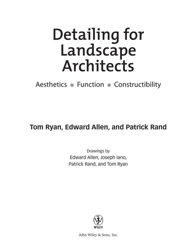 Detailing for Landscape Architects
