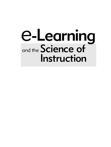 E-learning and the Science of Instruction