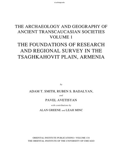 The archaeology and geography of ancient transcaucasian societies