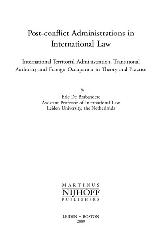 Post-conflict administrations in international law