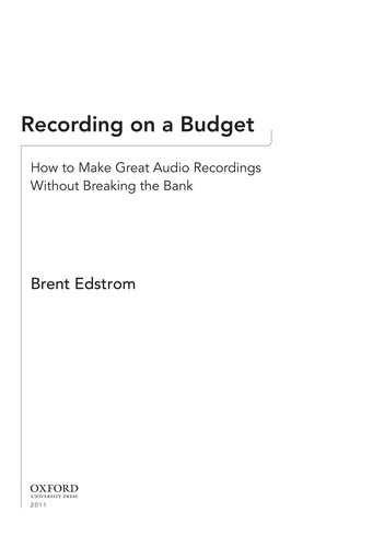Recording on a budget