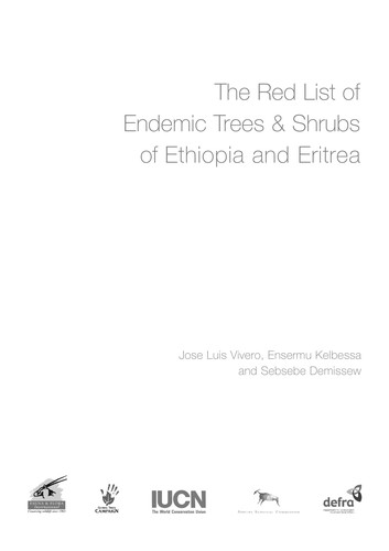 The Red List of Endemic Trees & Shrubs of Ethiopia and Eritrea