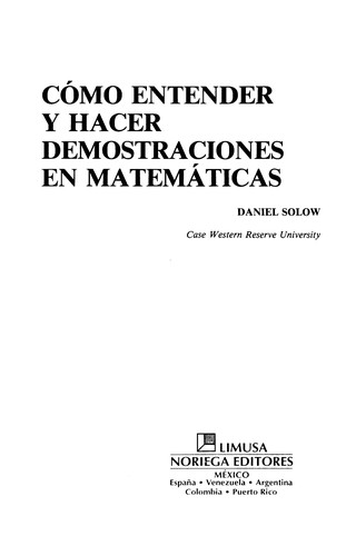 Co mo entender y hacer demostraciones en matema ticas