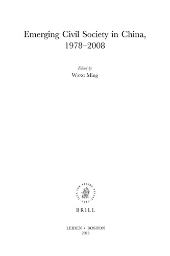 Emerging Civil Society in China, 1978-2008