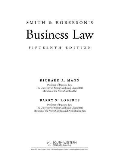 Smith & Roberson's Business Law