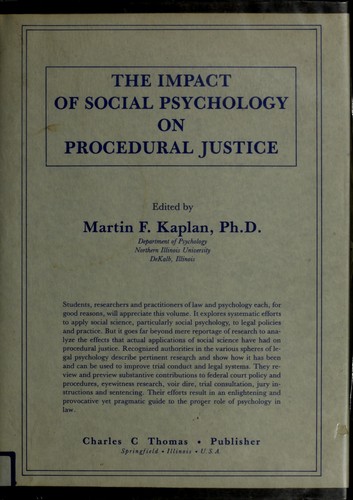 The Impact of social psychology on procedural justice