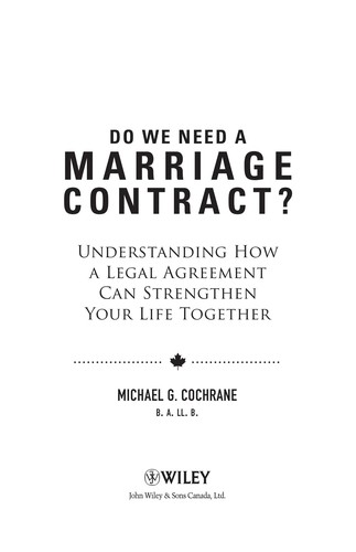 Do We Need a Marriage Contract?