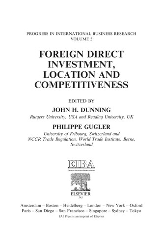 Foreign Direct Investment, Location and Competitiveness