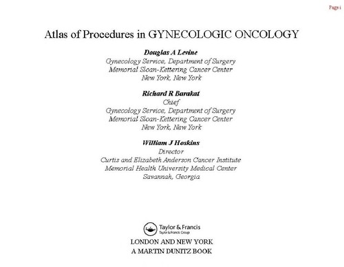 Atlas of Procedures in Gynecological Oncology