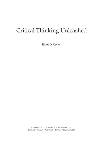 Critical thinking unleashed