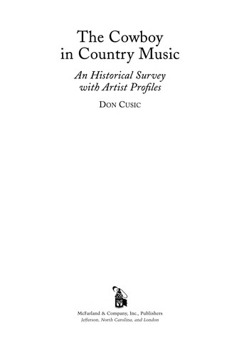 The Cowboy in Country Music