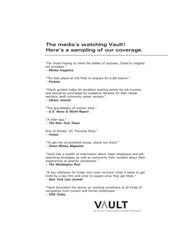 Vault Guide to the Top Government & Nonprofit Employers 2009