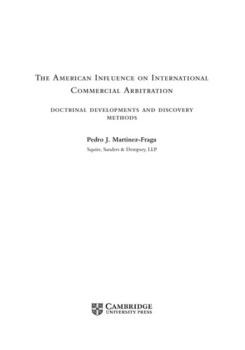 The American Influence on International Commercial Arbitration