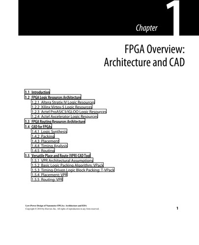 Low-power design of nanometer FPGAs
