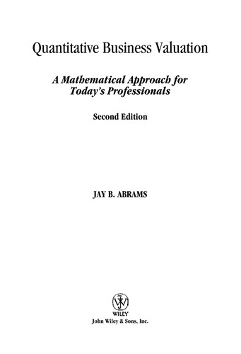 Quantitative business valuation