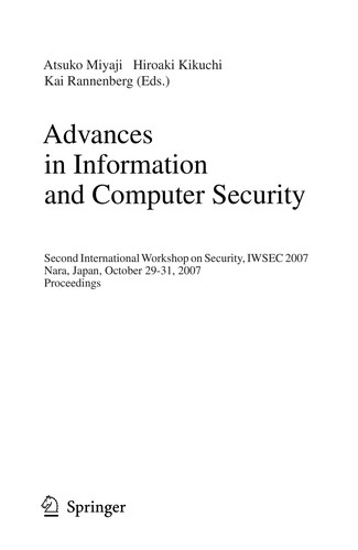 Advances in Information and Computer Security