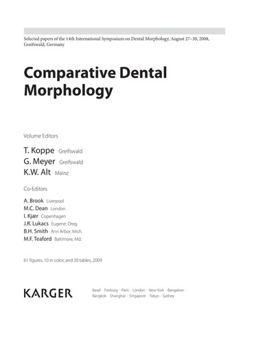 Comparative Dental Morphology