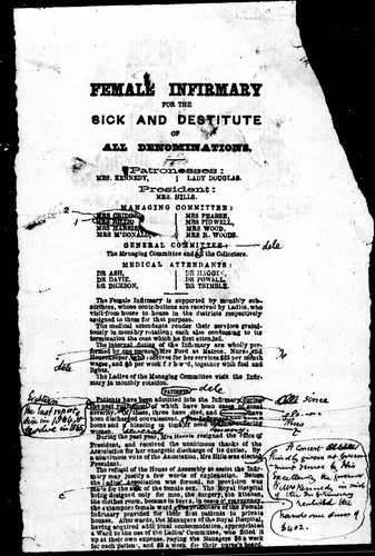 Female Infirmary for the Sick and Destitute of all Denominations