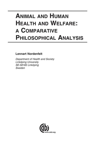 Animal and Human Health and Welfare: A Comparative Philosophical Analysis