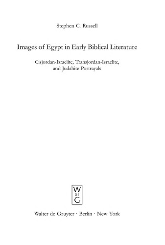 Images of Egypt in Early Biblical Literature