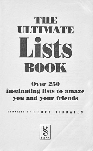 The Ultimate Lists Book