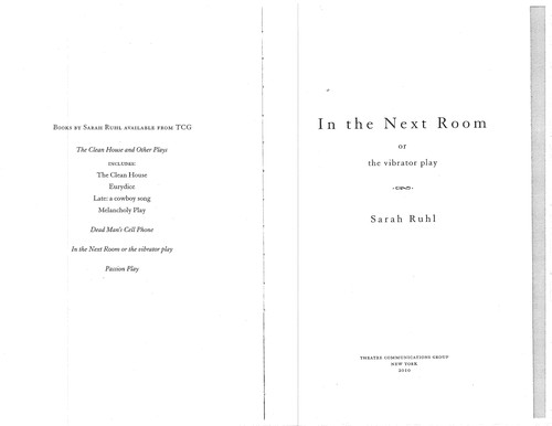 In the next room, or, The vibrator play