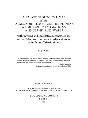 A Palaeogeological Map of the Palaeozoic Floor Below the Permian and Mesozoic Formations in England and Wales