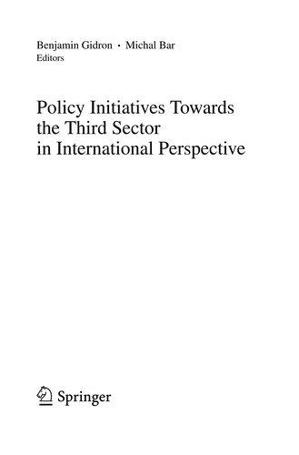 Policy initiatives towards the third sector in international perspective
