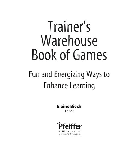 The Trainer's Warehouse book of games
