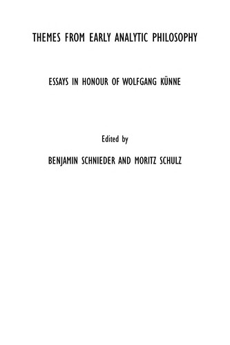 Themes from Early Analytic Philosophy