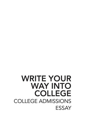 Write Your Way Into College