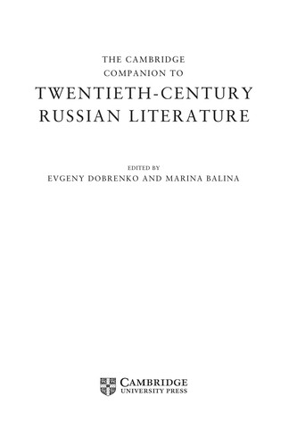 The Cambridge Companion to Twentieth-Century Russian Literature