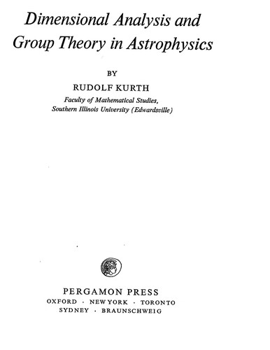 Dimensional analysis and group theory in astrophysics