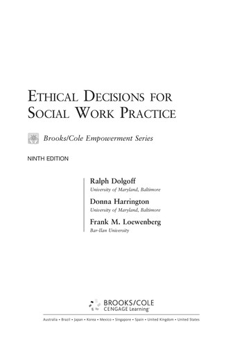 Ethical decisions for social work practice