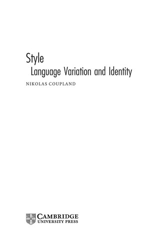 Style: Language Variation and Identity