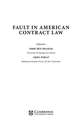 Fault in American Contract Law
