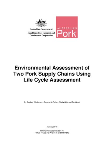 Environmental Assessment of Two Pork Supply Chains Using Life Cycle Assessment