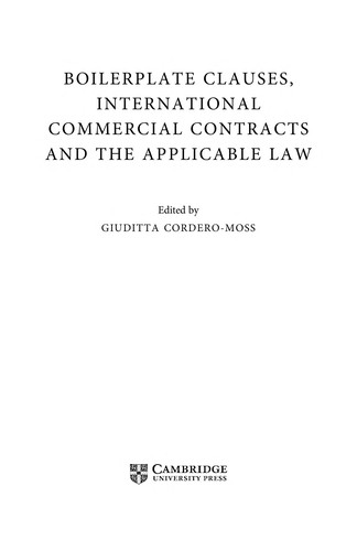 Boilerplate clauses, international commercial contracts and the applicable law
