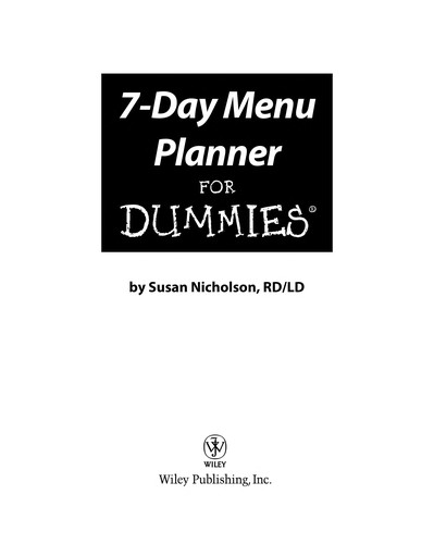7-day menu planner for dummies