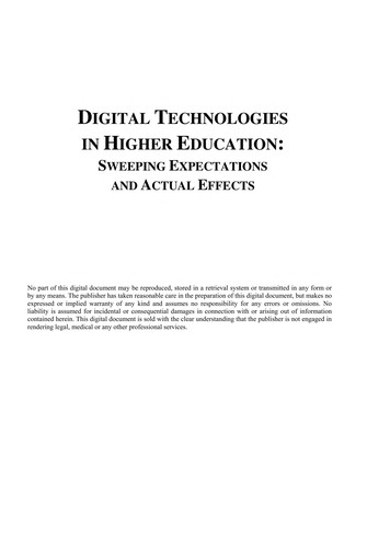 Digital Technologies in Higher Education: Sweeping Expectations and Actual Effects